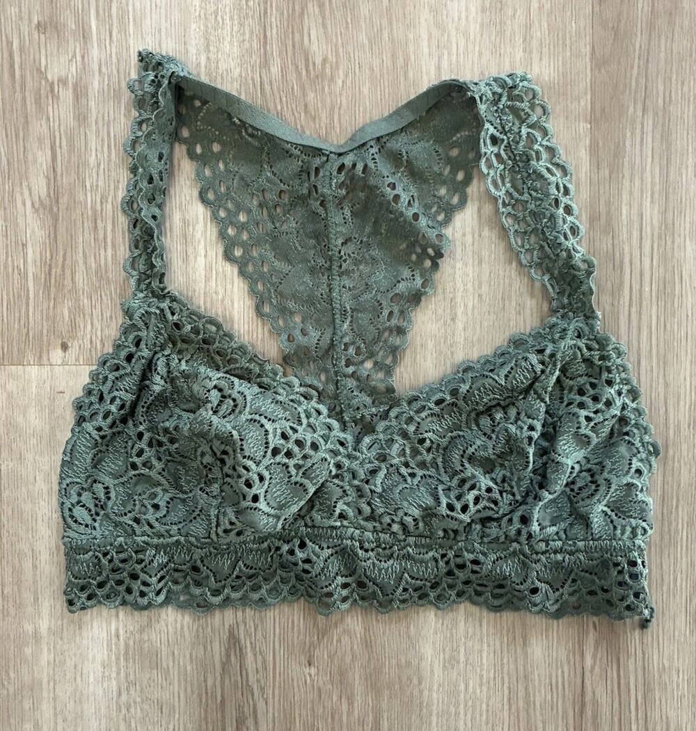 Aerie Women's Green Lace Bralette Size Large